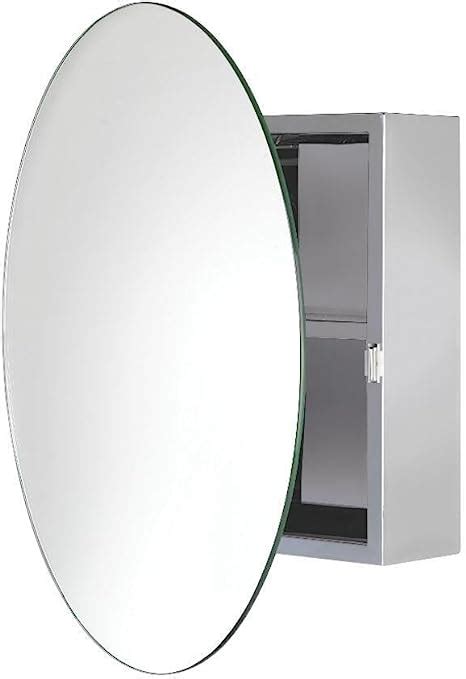 Croydex Severn Round Stainless Steel Medicine Cabinet with 